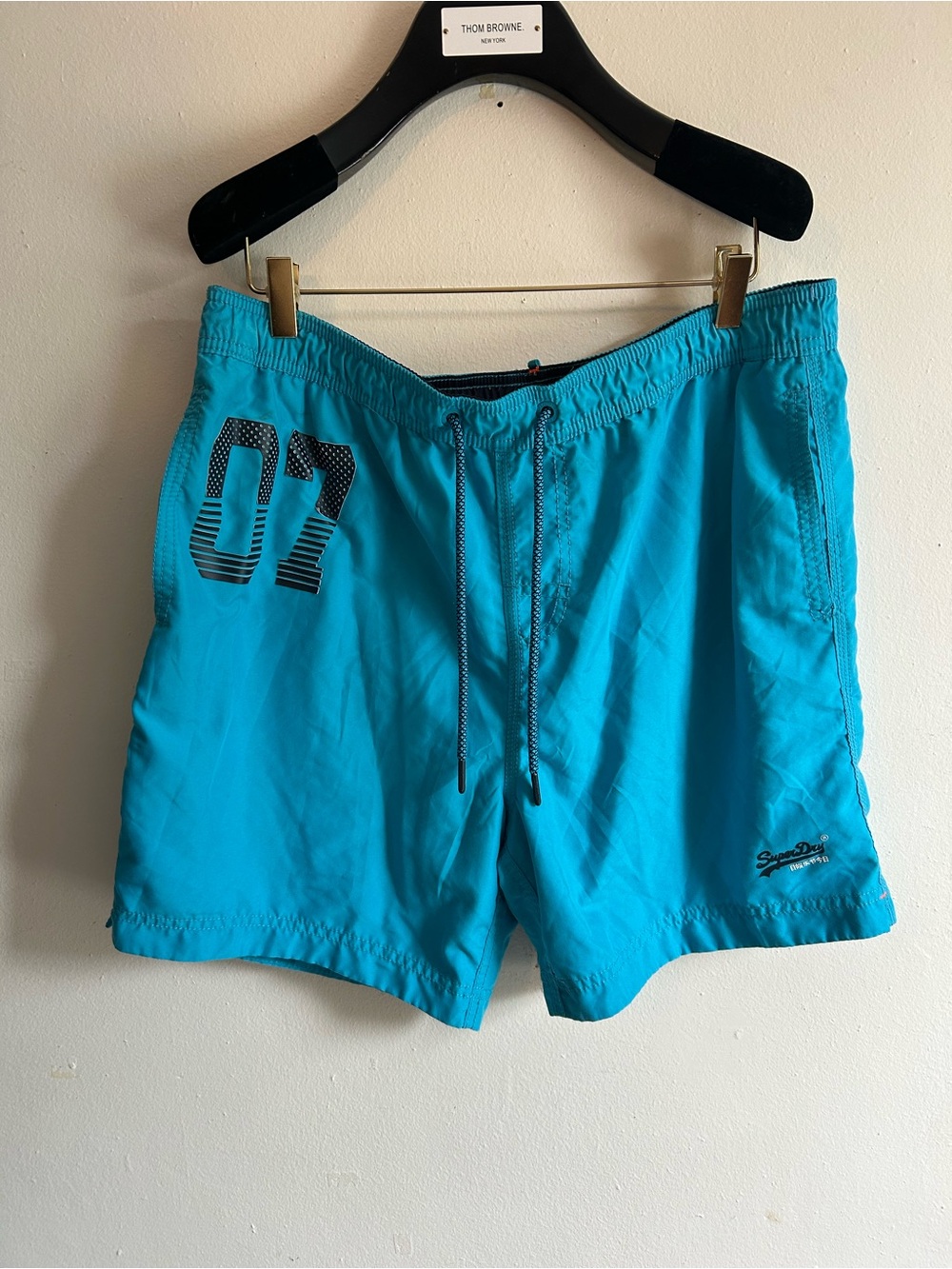 Superdry Volley Swim Shorts Blue Aqua Trunks Inner Brief Mens 2XL XXL